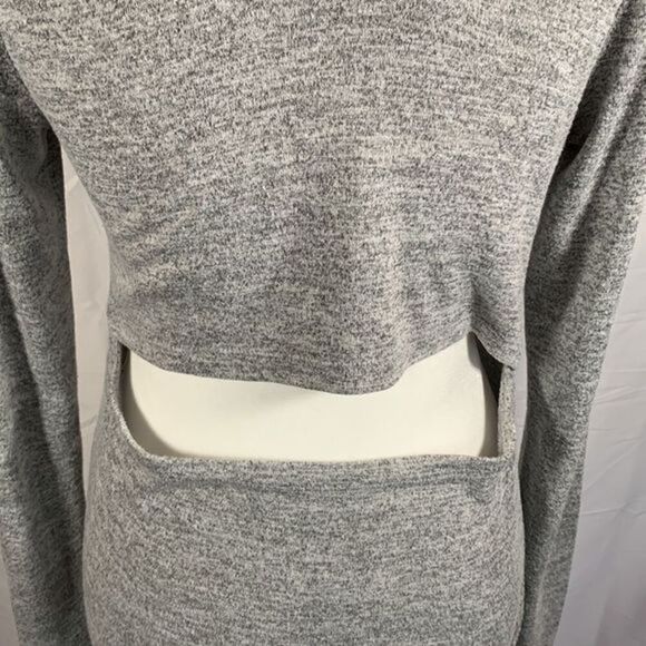 Wilfred Free Heather Grey Open Back Long-Sleeve Mini Dress - Picture 6 of 8